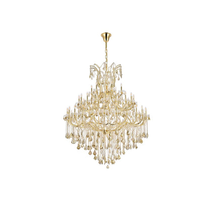 Elegant Lighting Maria Theresa 49 Light 60" Wide Crystal Chandelier with Golden Teak Royal Cut Crystals