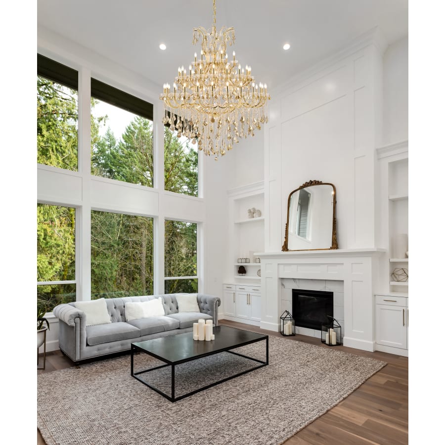 Elegant Lighting Maria Theresa 49 Light 60" Wide Crystal Chandelier with Golden Teak Royal Cut Crystals