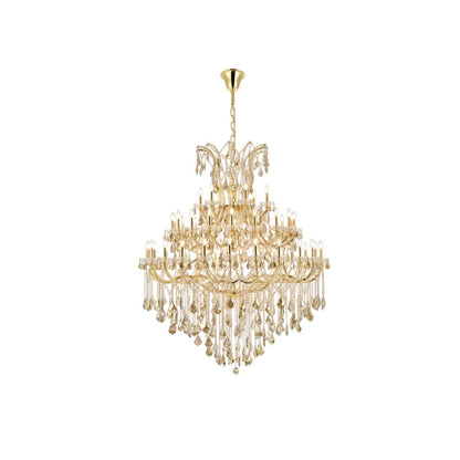 Elegant Lighting Maria Theresa 49 Light 60" Wide Crystal Chandelier with Golden Teak Royal Cut Crystals