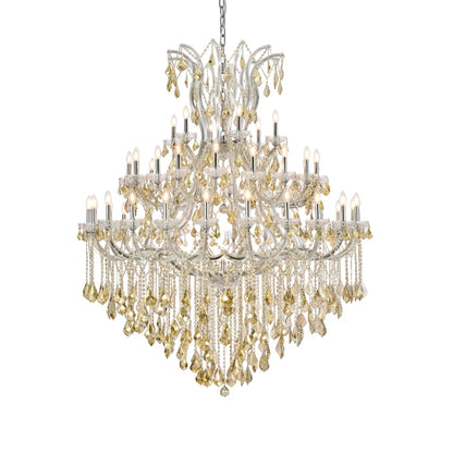 Elegant Lighting Maria Theresa 49 Light 60" Wide Crystal Chandelier with Golden Teak Royal Cut Crystals