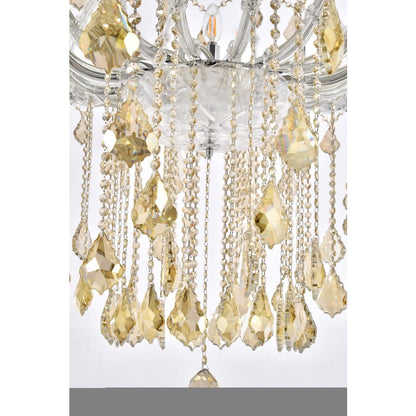 Elegant Lighting Maria Theresa 49 Light 72" Wide Crystal Chandelier with Golden Teak Royal Cut Crystals