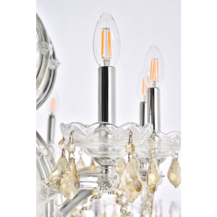 Elegant Lighting Maria Theresa 49 Light 72" Wide Crystal Chandelier with Golden Teak Royal Cut Crystals