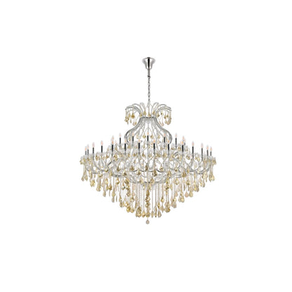Elegant Lighting Maria Theresa 49 Light 72" Wide Crystal Chandelier with Golden Teak Royal Cut Crystals