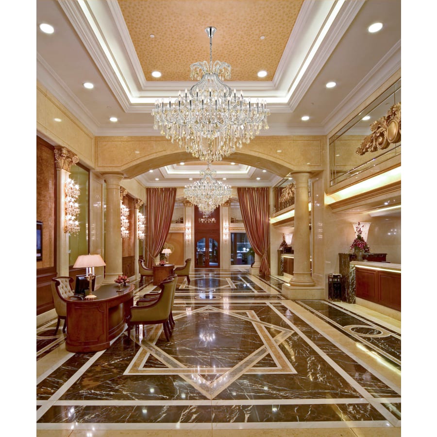 Elegant Lighting Maria Theresa 49 Light 72" Wide Crystal Chandelier with Golden Teak Royal Cut Crystals