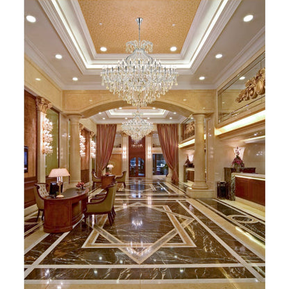 Elegant Lighting Maria Theresa 49 Light 72" Wide Crystal Chandelier with Golden Teak Royal Cut Crystals