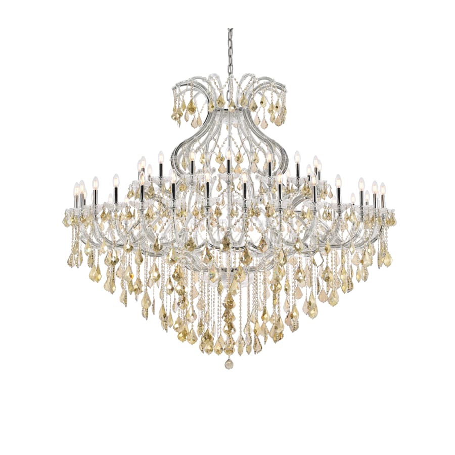 Elegant Lighting Maria Theresa 49 Light 72" Wide Crystal Chandelier with Golden Teak Royal Cut Crystals