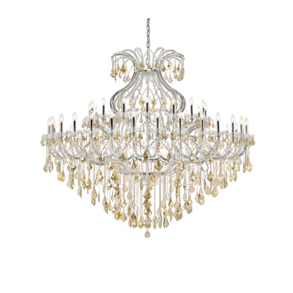 Elegant Lighting Maria Theresa 49 Light 72" Wide Crystal Chandelier with Golden Teak Royal Cut Crystals