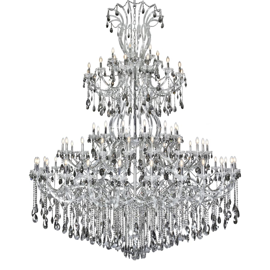 Elegant Lighting Maria Theresa 84 Light 96" Wide Crystal Chandelier with Silver Shade Royal Cut Crystals