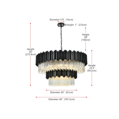 Elegant Lighting Willow 16 Light 40" Wide Waterfall Chandelier