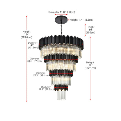 Elegant Lighting Willow 27 Light 40" Wide Waterfall Chandelier