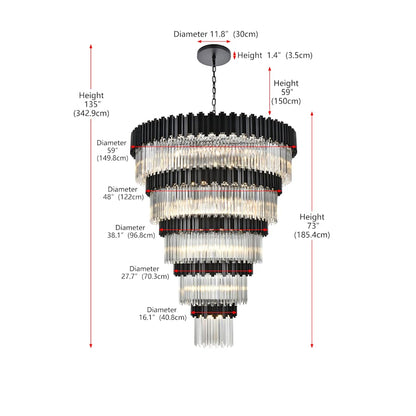Elegant Lighting Willow 43 Light 59" Wide Waterfall Chandelier