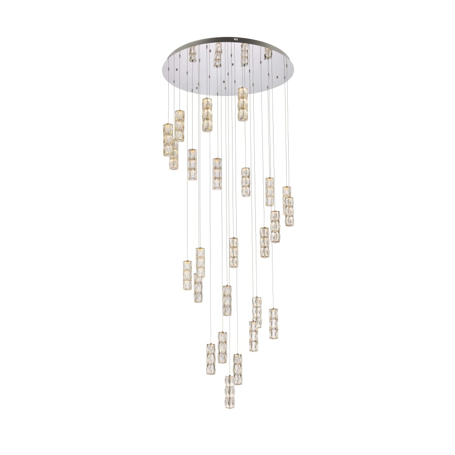 Elegant Lighting Polaris 25 Light 42" Wide LED Crystal Chandelier