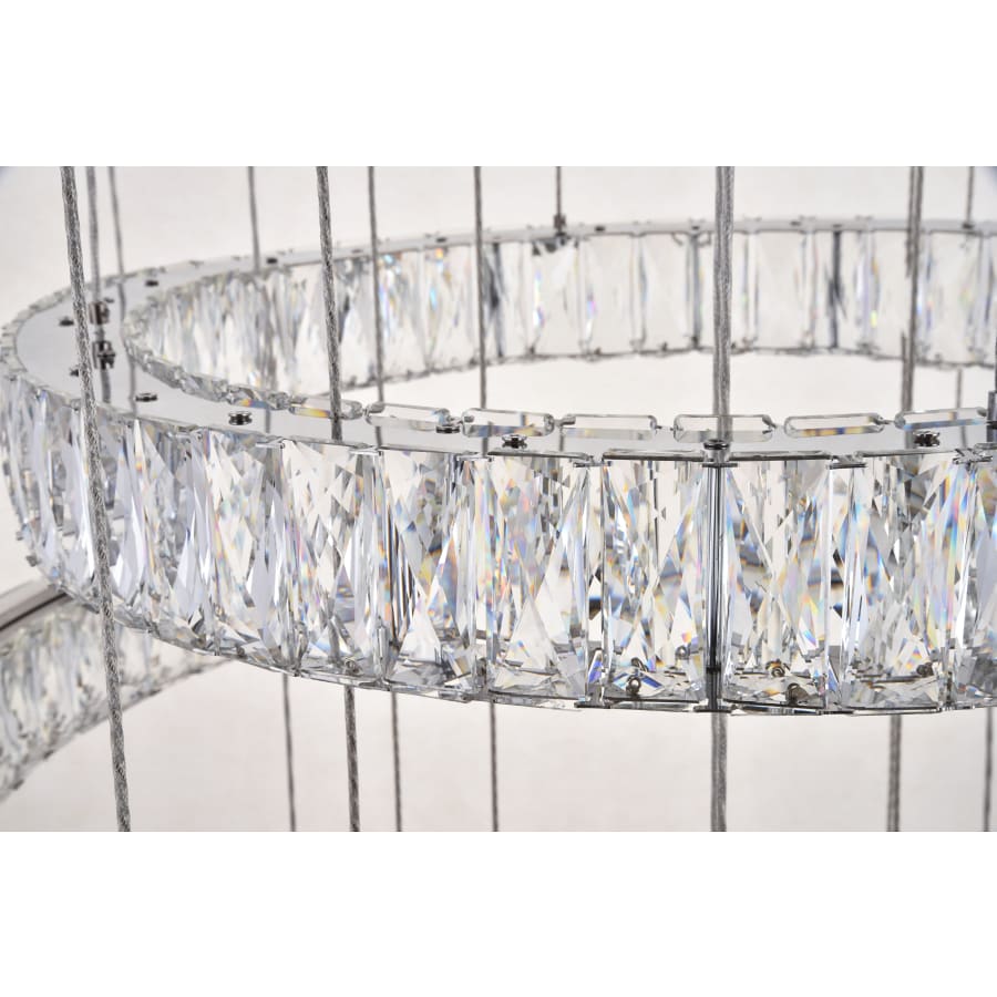 Elegant Lighting Monroe 7 Light 34" Wide LED Crystal Ring Chandelier with Clear Royal Cut Crystals