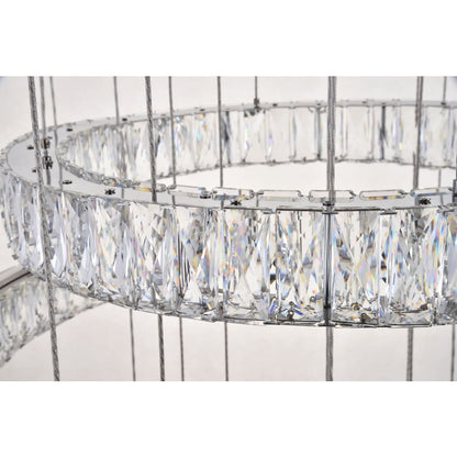 Elegant Lighting Monroe 7 Light 34" Wide LED Crystal Ring Chandelier with Clear Royal Cut Crystals
