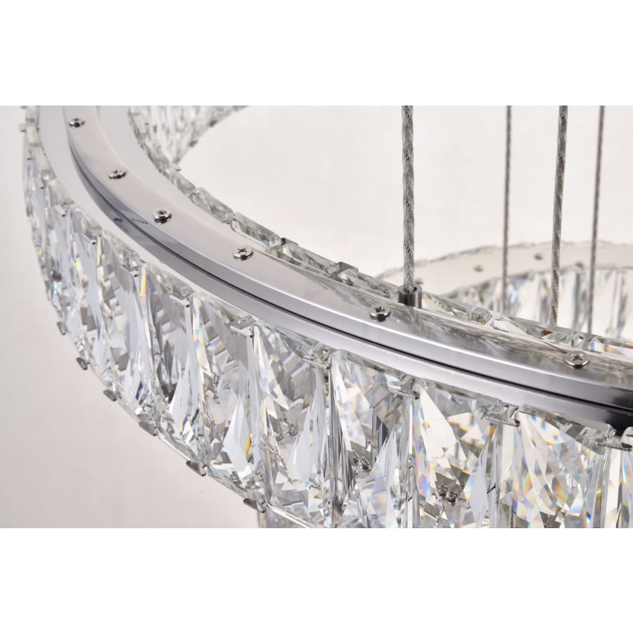 Elegant Lighting Monroe 7 Light 34" Wide LED Crystal Ring Chandelier with Clear Royal Cut Crystals