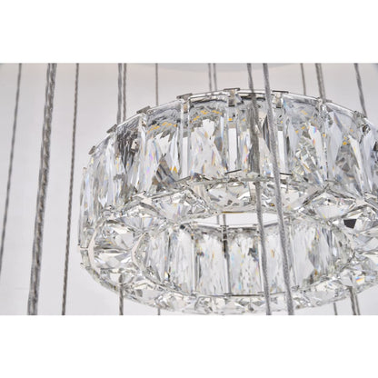 Elegant Lighting Monroe 7 Light 34" Wide LED Crystal Ring Chandelier with Clear Royal Cut Crystals