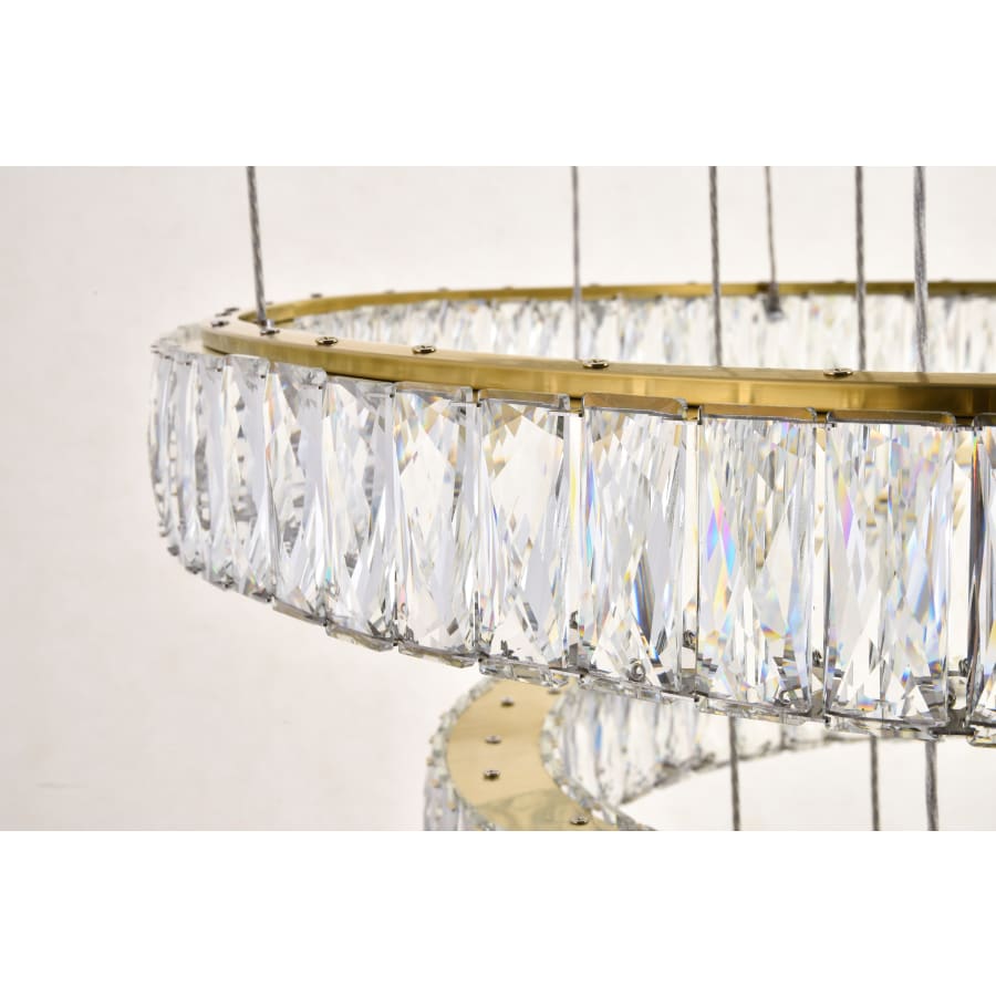 Elegant Lighting Monroe 7 Light 34" Wide LED Crystal Ring Chandelier with Clear Royal Cut Crystals
