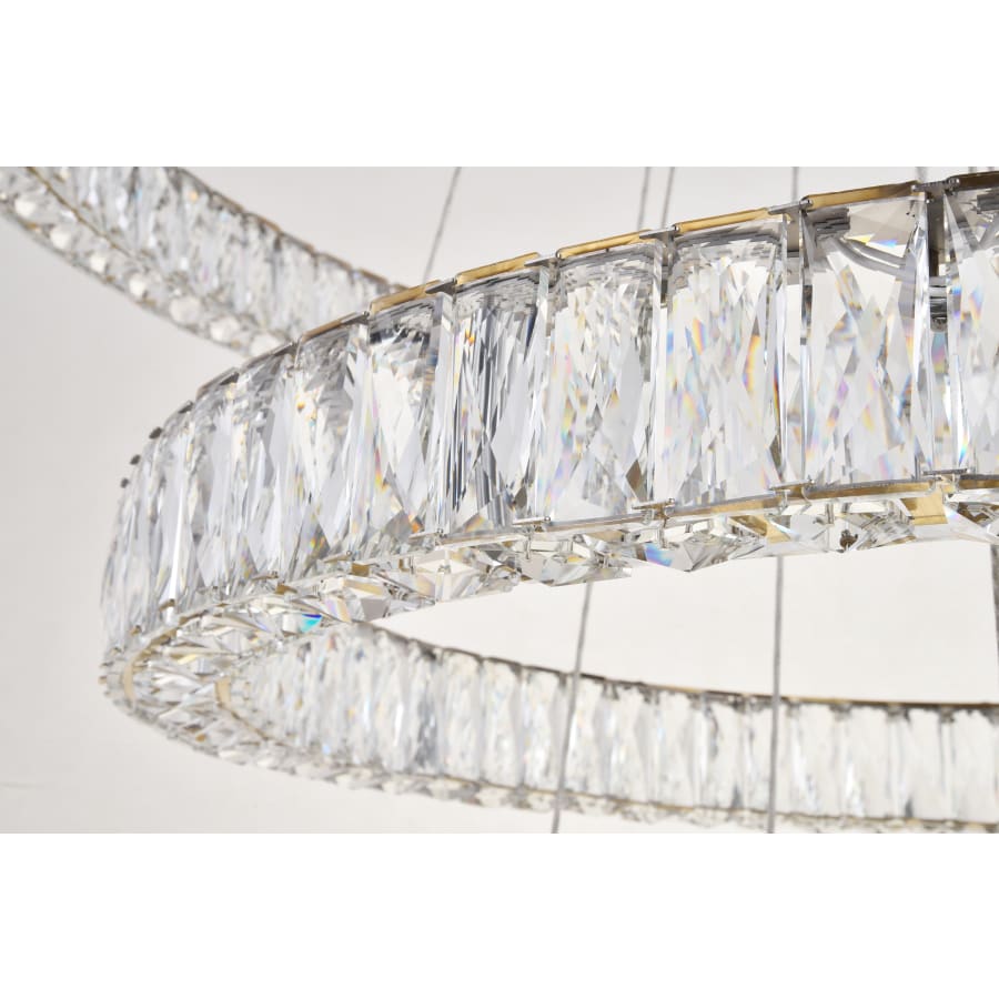 Elegant Lighting Monroe 7 Light 34" Wide LED Crystal Ring Chandelier with Clear Royal Cut Crystals