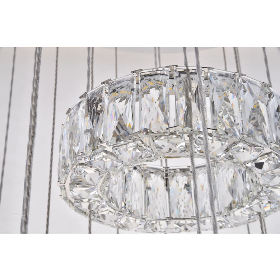 Elegant Lighting Monroe 7 Light 34" Wide LED Crystal Ring Chandelier with Clear Royal Cut Crystals