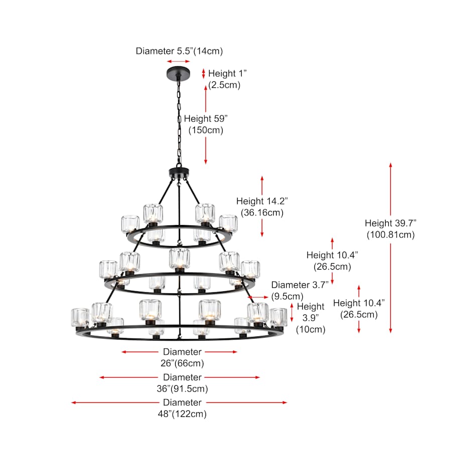 Elegant Lighting Cadence 27 Light 48" Wide Ring Chandelier