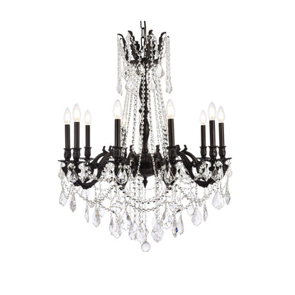 Elegant Lighting Rosalia 10 Light 28" Wide Crystal Chandelier with Clear Royal Cut Crystals
