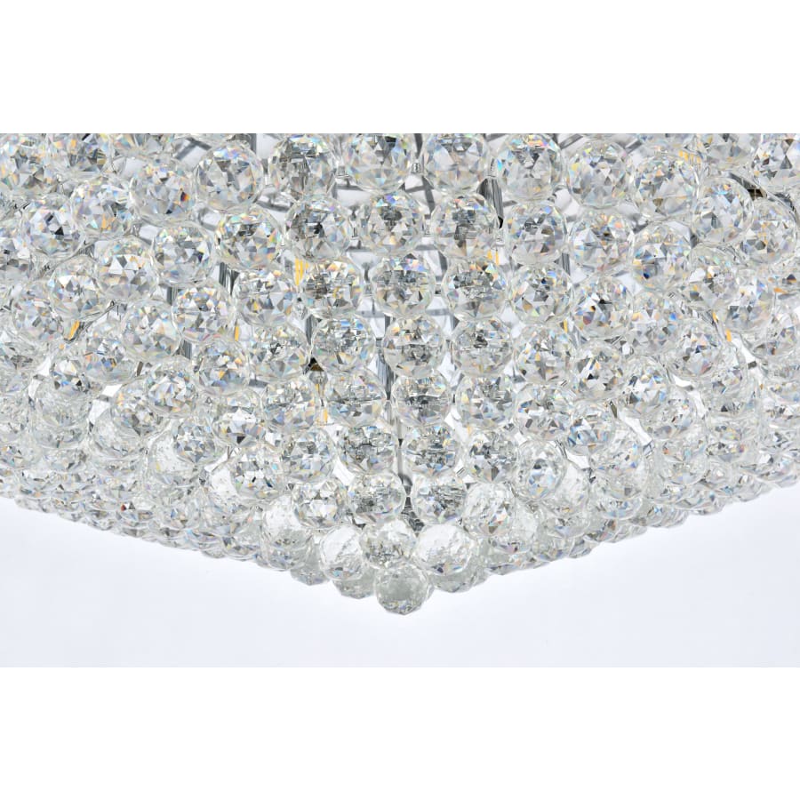 Elegant Lighting Primo 30 Light 42" Wide Flush Mount Waterfall Ceiling Fixture with Clear Royal Cut Crystals