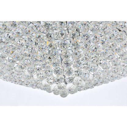 Elegant Lighting Primo 30 Light 42" Wide Flush Mount Waterfall Ceiling Fixture with Clear Royal Cut Crystals