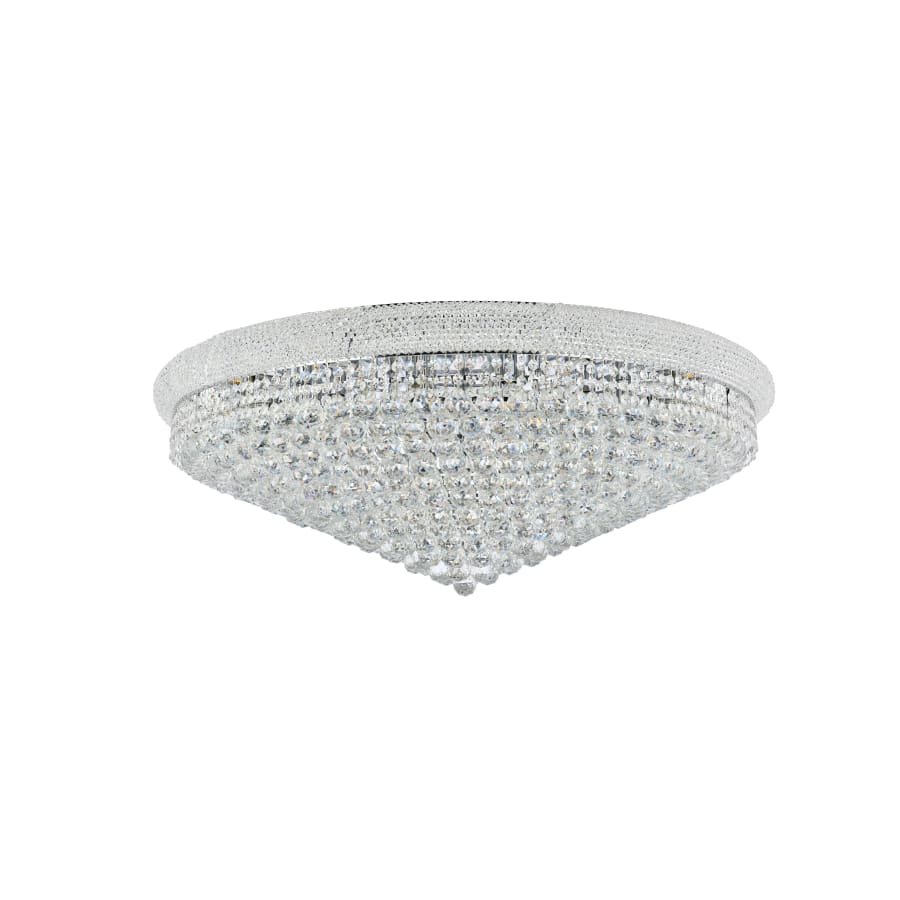 Elegant Lighting Primo 30 Light 42" Wide Flush Mount Waterfall Ceiling Fixture with Clear Royal Cut Crystals