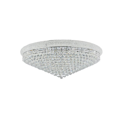 Elegant Lighting Primo 30 Light 42" Wide Flush Mount Waterfall Ceiling Fixture with Clear Royal Cut Crystals