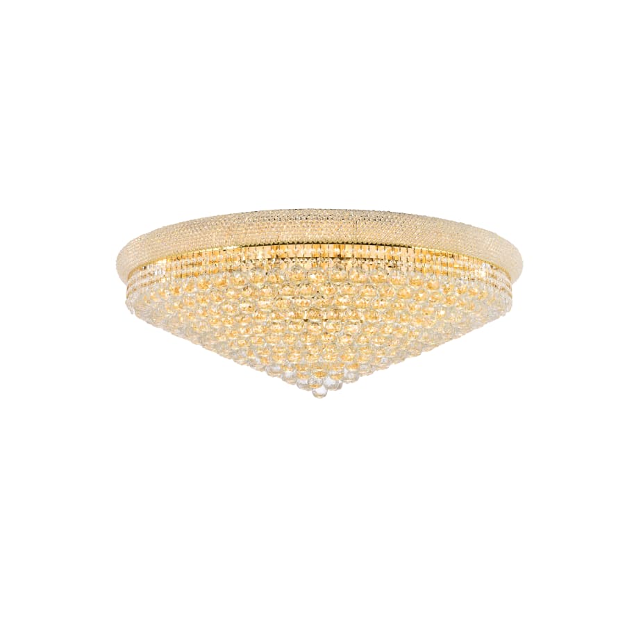 Elegant Lighting Primo 30 Light 42" Wide Flush Mount Waterfall Ceiling Fixture with Clear Royal Cut Crystals