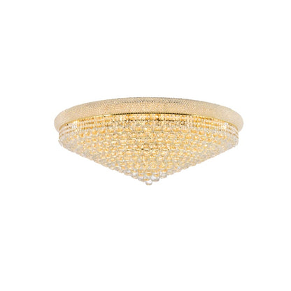 Elegant Lighting Primo 30 Light 42" Wide Flush Mount Waterfall Ceiling Fixture with Clear Royal Cut Crystals