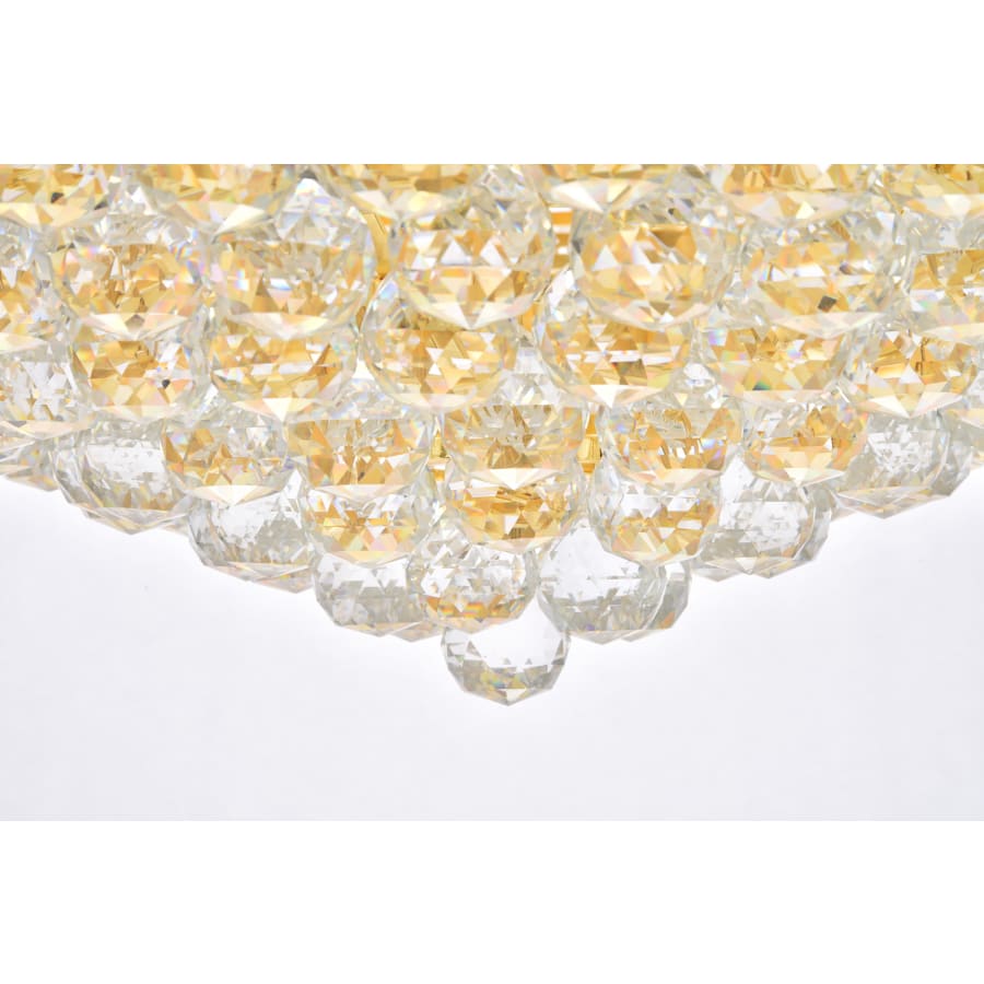 Elegant Lighting Primo 30 Light 42" Wide Flush Mount Waterfall Ceiling Fixture with Clear Royal Cut Crystals