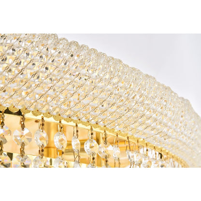 Elegant Lighting Primo 30 Light 42" Wide Flush Mount Waterfall Ceiling Fixture with Clear Royal Cut Crystals
