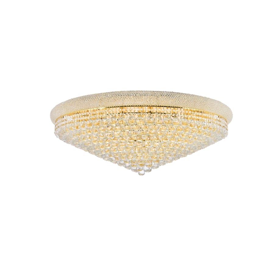 Elegant Lighting Primo 30 Light 42" Wide Flush Mount Waterfall Ceiling Fixture with Clear Royal Cut Crystals