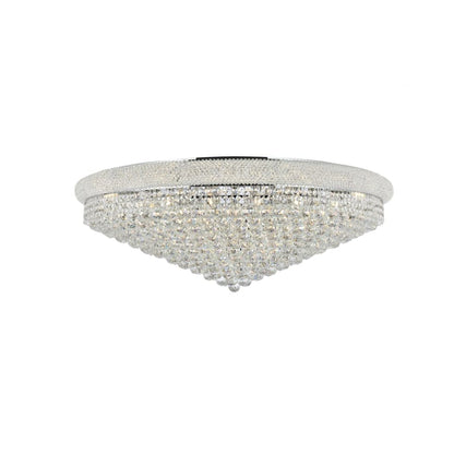 Elegant Lighting Primo 30 Light 42" Wide Flush Mount Waterfall Ceiling Fixture with Clear Royal Cut Crystals