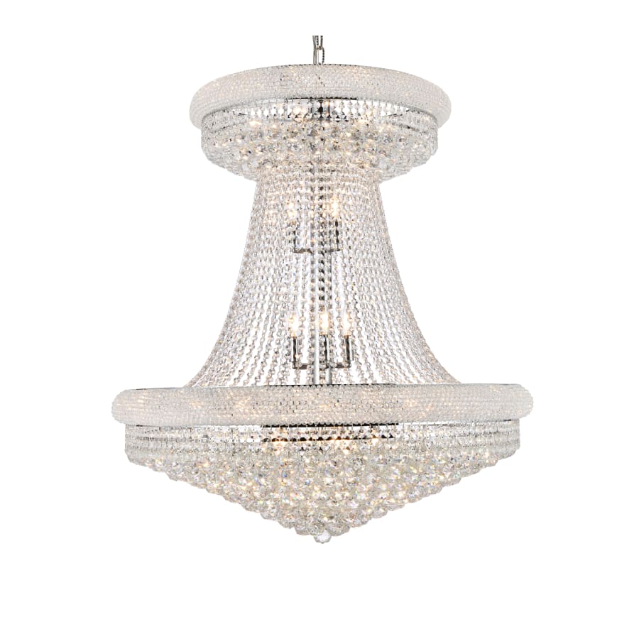 Elegant Lighting Primo 28 Light 36" Wide Crystal Empire Chandelier with Clear Royal Cut Crystals