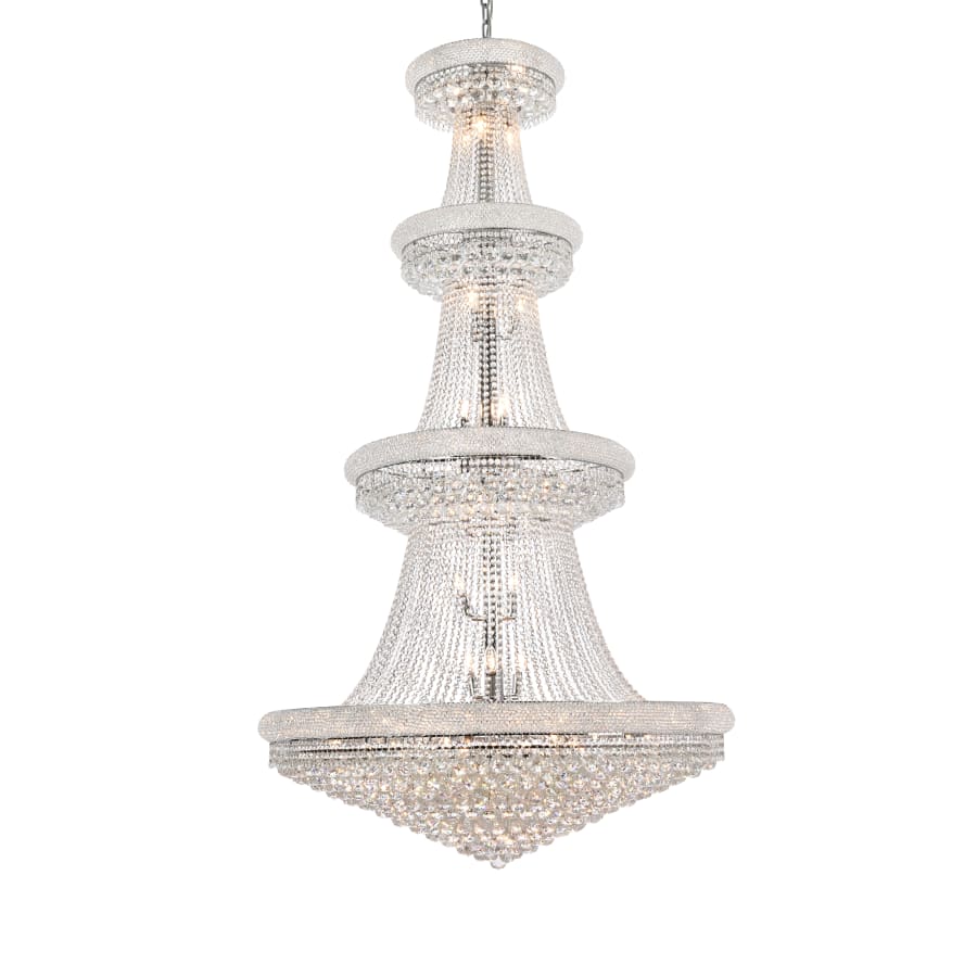 Elegant Lighting Primo 42 Light 48" Wide Crystal Empire Chandelier with Clear Royal Cut Crystals