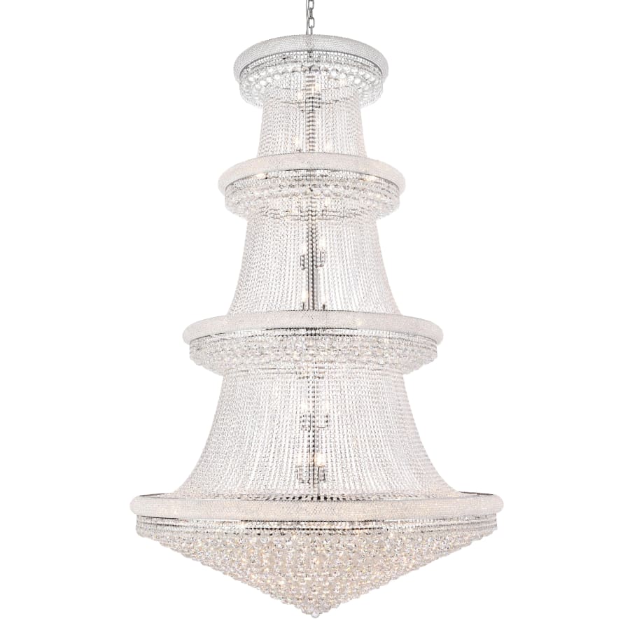 Elegant Lighting Primo 56 Light 62" Wide Crystal Empire Chandelier with Clear Royal Cut Crystals