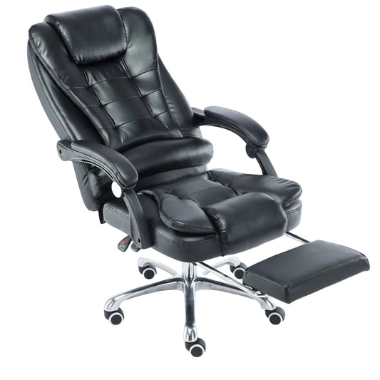 ergonomic office recliner chair shown in full front view with swivel seat