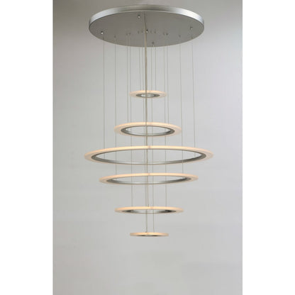ET2 Saturn II 30" Tall 6 Ring LED Chandelier