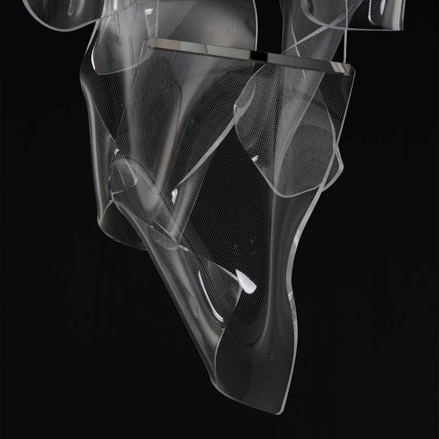 ET2 Rinkle 36" Wide LED Multi Light Abstract Pendant