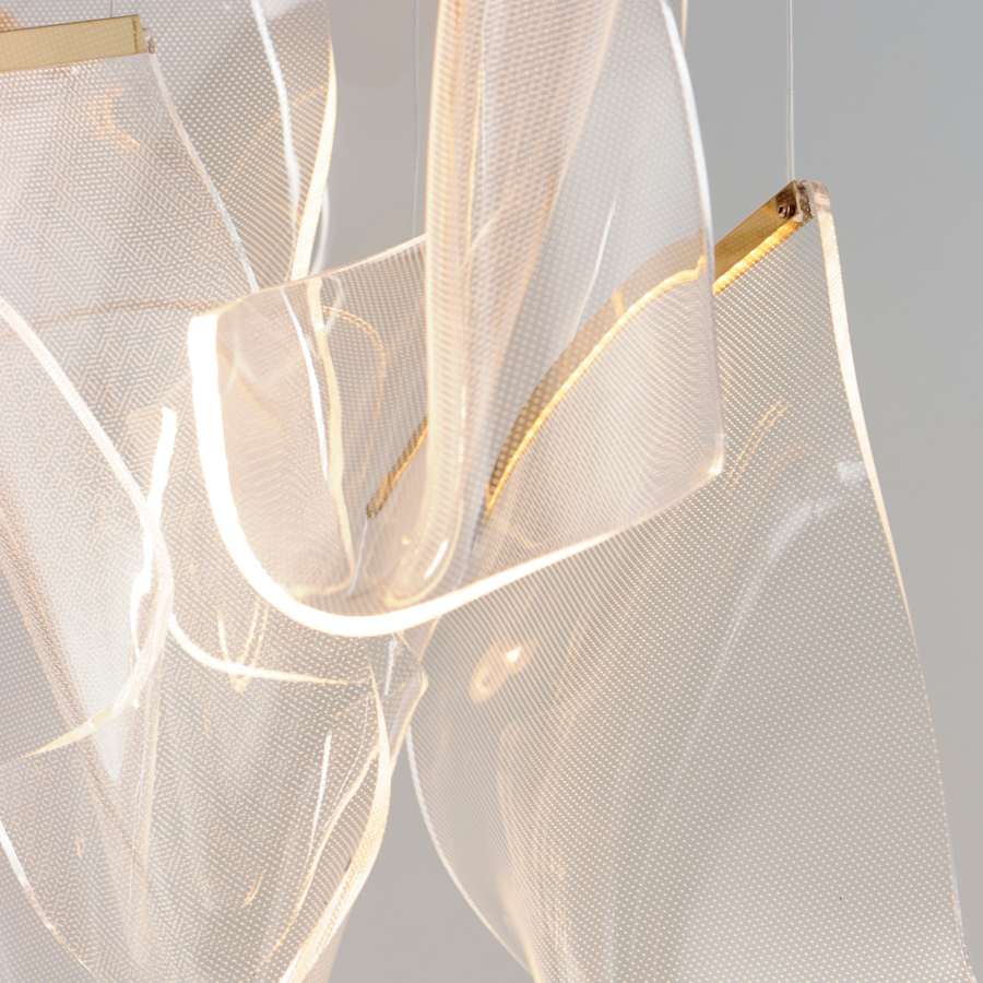 ET2 Rinkle 36" Wide LED Multi Light Abstract Pendant