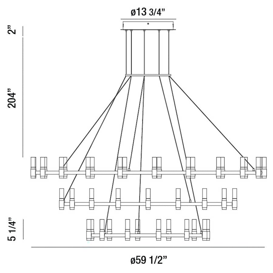Eurofase Lighting Albany 51 Light 60" Wide LED Ring Chandelier