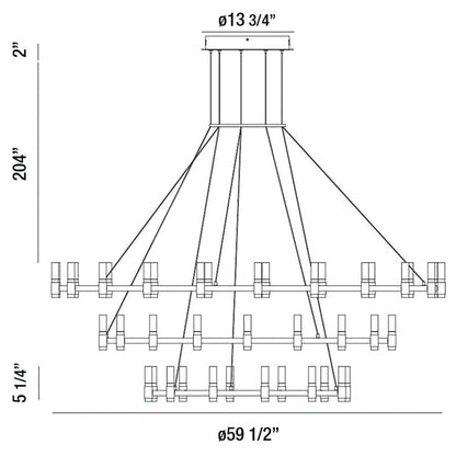 Eurofase Lighting Albany 51 Light 60" Wide LED Ring Chandelier