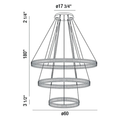Eurofase Lighting Forster 3 Light 60" Wide LED Ring Chandelier - 3 Tiers