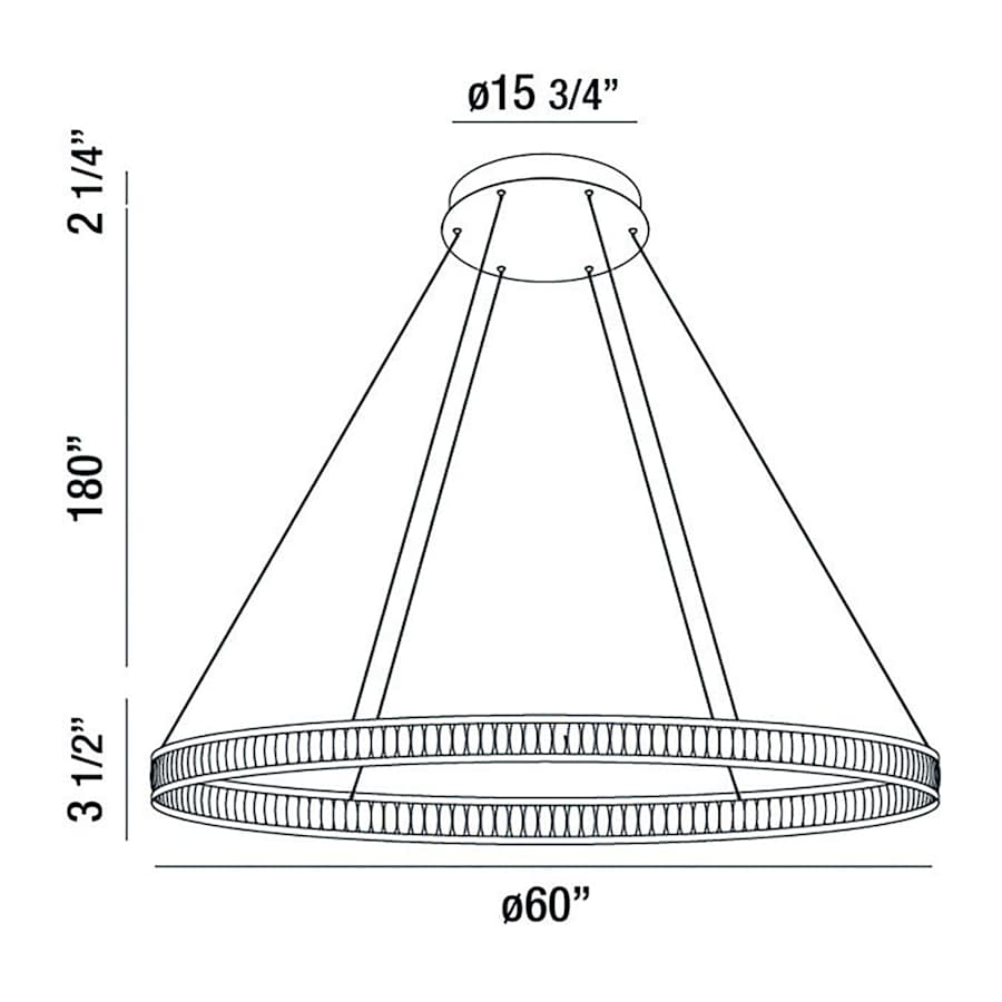 Eurofase Lighting Forster 60" Wide LED Ring Chandelier - 1 Tier