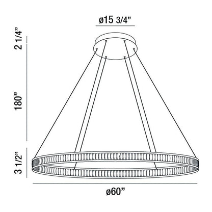 Eurofase Lighting Forster 60" Wide LED Ring Chandelier - 1 Tier