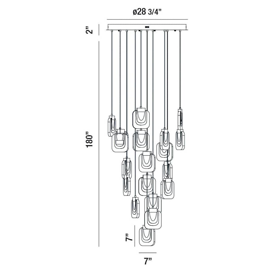 Eurofase Lighting Paget 19 Light 29" Wide LED Multi Light Pendant