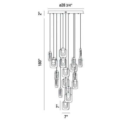 Eurofase Lighting Paget 19 Light 29" Wide LED Multi Light Pendant