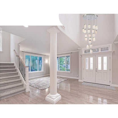 Eurofase Lighting Paget 29" Wide 3000K LED Round 19-Light Pendant with Piastra Glass Shades